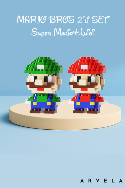 Arvela Mini Blok Oyuncak Figür Seti 2’li – Super Mario ve Luigi | Mikro Blok ...