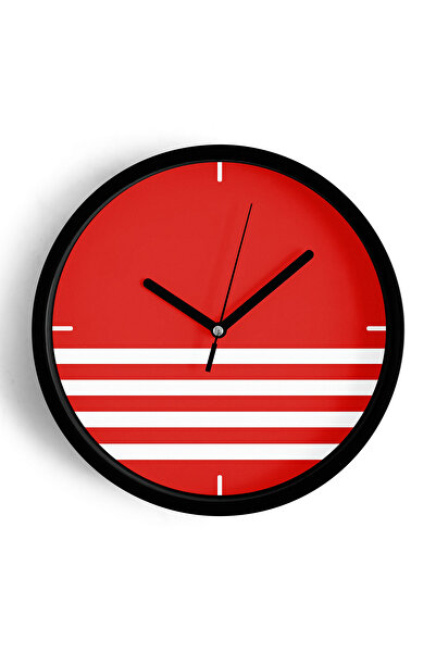 JHAAR Ceas de perete cu design modern și dungi colorate - 35 cm - Carcasă nea...