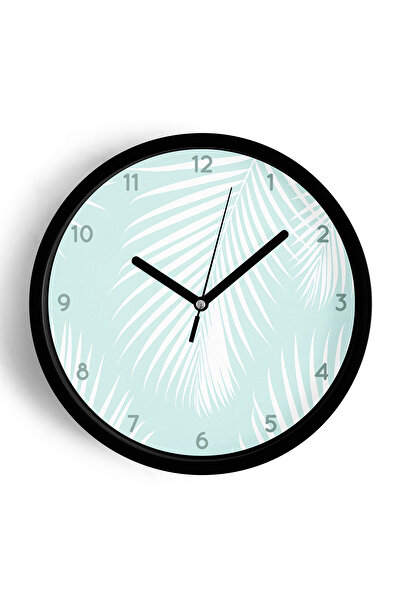 JHAAR Ceas de perete cu design modern - 25 cm - Carcasă neagră cu sticlă fron...