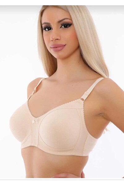 ESİLORA Women's Large Size Cotton D Cup Combed Combed Cotton Bra Daily Comfortable Underwear