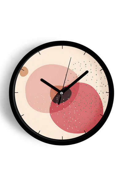 JHAAR Ceas de perete modern cu design abstract - 35 cm - Carcasă neagră cu st...