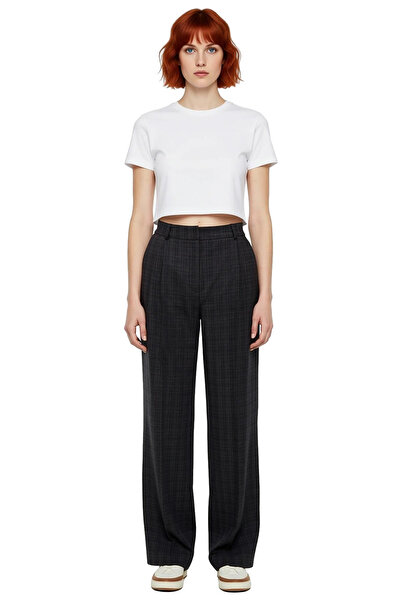 PayBuy Women's Plaid Pattern Wide Leg Woven Pants Functional Durable Quality Comfortable Stylish