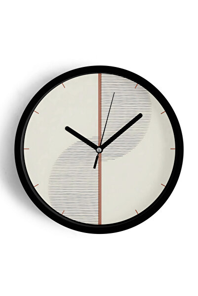 JHAAR Ceas de perete cu design modern abstract - 25 cm - Carcasă neagră cu st...