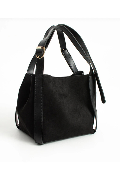 mèche atelier since 2024 Women's Suede Hand and Shoulder Bag Black