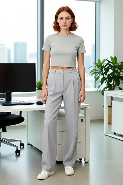 PayBuy Women's Straight Cut High Waist Woven Fabric Pants Functional Durable Quality Comfortable Stylish