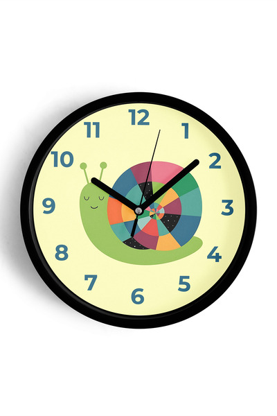 JHAAR Ceas de perete drăguț cu melc pentru camera copiilor - 25 cm - Carcasă ...
