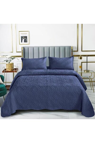 MHR Quilted bedspread set, 3 pieces, 220x240 cm, Blue