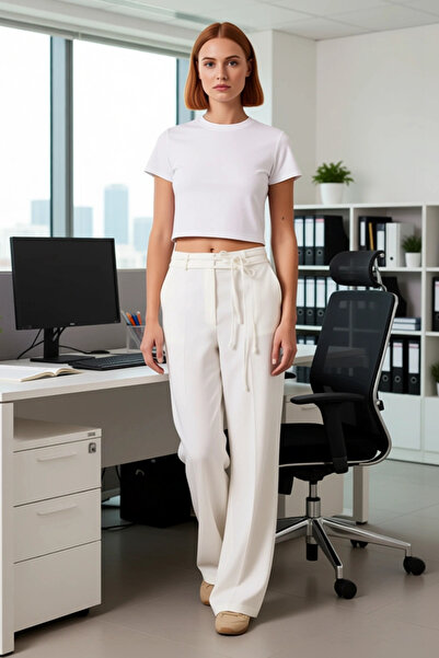 PayBuy Women's Anthracite Low Waist Lace-Up Wide Leg Pants Functional Durable Quality Comfortable