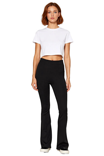 PayBuy Women's High Waist Ribbed Flare Pants Functional Durable Quality Comfortable Aesthetic Stylish