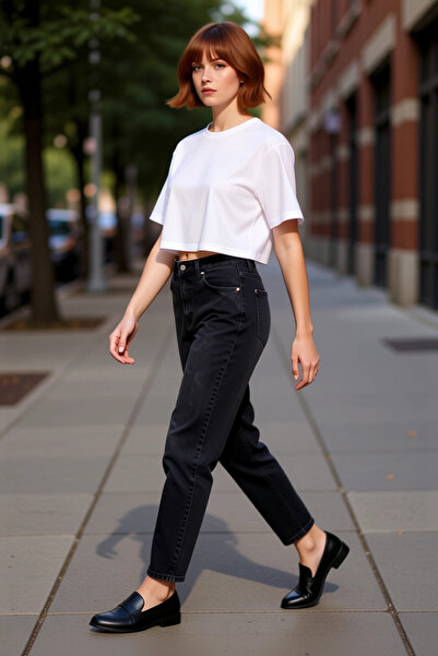 PayBuy Pantaloni pentru femei Light talie înaltă cu picioare înguste Mom Jean...