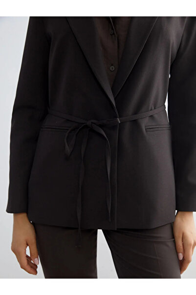 LC Waikiki Lcwaikiki Classic Brown Belted Women's Blazer Jacket