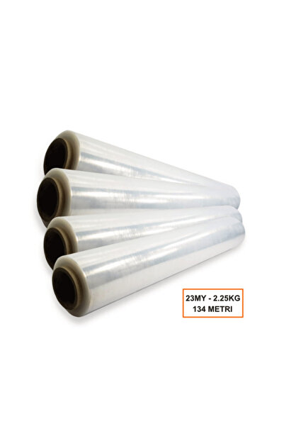 OEM Set of 4 Rolls Transparent Stretch Film, 750 mm, 23 µm, 1.6 kg, 88.4 ml