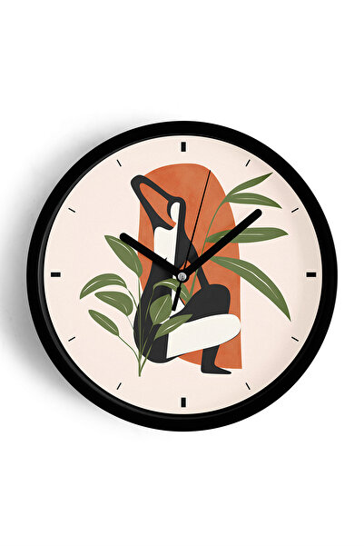 JHAAR Abstract - Ceas de perete modern boem - 25cm - Carcasă neagră cu sticlă...