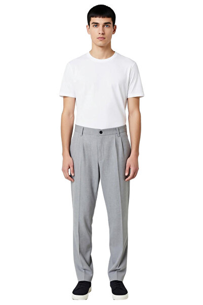 PayBuy Men's Anthracite Pleated Baggy Fit Fabric Trousers Functional Durable Quality Comfortable Stylish