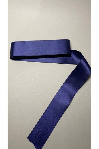 Massaltay Navy Blue Satin Ribbon 4 cm 5 Meters – Decorative Ribbon, Hobby and Henna Decoration, Packaging Ribbon