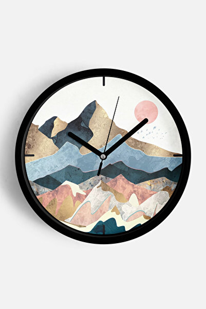 JHAAR Ceas de perete cu design modern abstract - 42 cm - Carcasă neagră cu st...