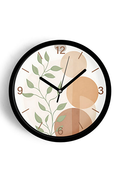 JHAAR Ceas de perete modern cu design abstract - 25 cm - Carcasă neagră cu st...