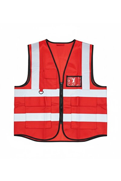 Generic High-quality safety vest for engineers, compliant with EN 20471 specifications, multi-pocket, 360-degree high-visibility reflective.
