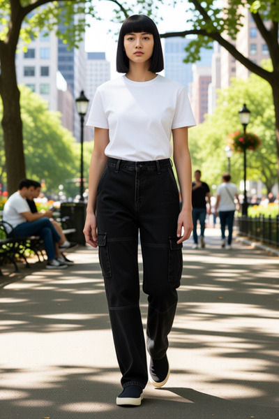 PayBuy Men's Loose Fit Cargo Pocket Detailed Denim Trousers Functional Durable Quality Comfortable Stylish