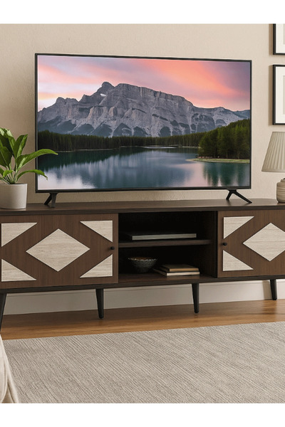 Bec4 Wide TV stand (180 cm) - Luxurious modern design with geometric pattern