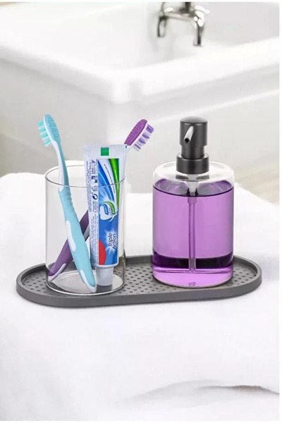 RED KİTCHEN Silikon Sabunluk Organizer Mat , Çok Amaçlı Yağdanlık Altlığı ,su...