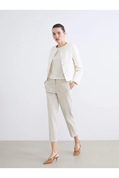 LC Waikiki Lcwaikiki classic ecru crew neck women's jacket