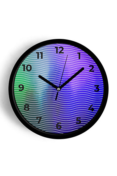 JHAAR Ceas de perete cu design modern - 25 cm - Carcasă neagră cu sticlă fron...