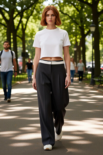 PayBuy Women's Wide-Leg Fabric Pants Additional Fabric Detail Functional Durable Quality Comfortable Stylish