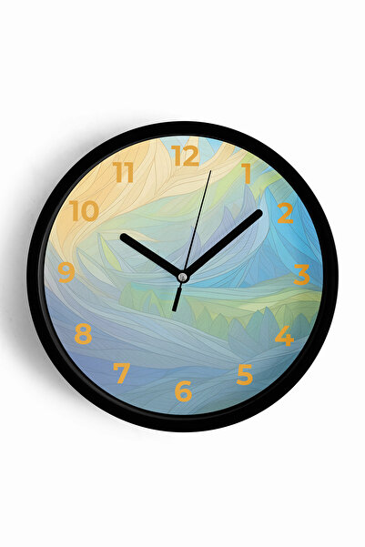 JHAAR Ceas de perete modern - 42cm - Carcasă neagră cu sticlă frontală - Meca...