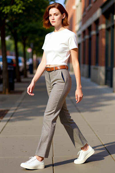 PayBuy Women's High Waist Plaid Pattern Flare Pants Functional Durable Quality Comfortable Sports