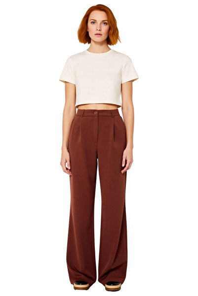 PayBuy Women's Khaki High Waist Wide Leg Pleated Woven Pants Functional Durable Quality Stylish