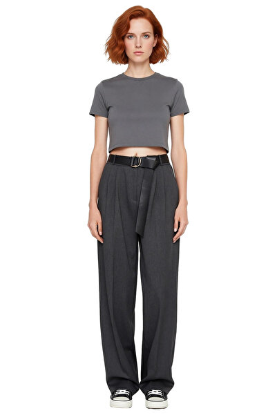 PayBuy Women's Wide Leg Belted Woven Trousers Functional Durable Quality Comfortable Aesthetic Stylish