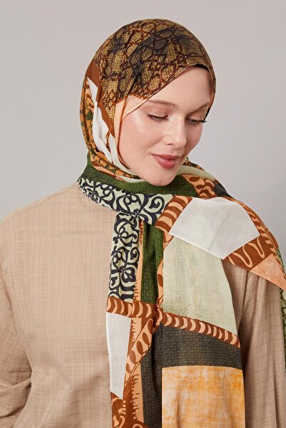Levidor Green Mixed Pattern Cotton Shawl