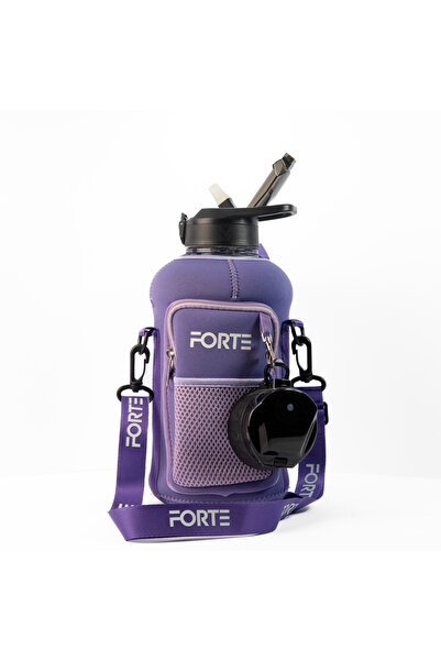 FORTE 2.2L (74oz) Large BPA-Free Plastic Water Bottle with Sleeve