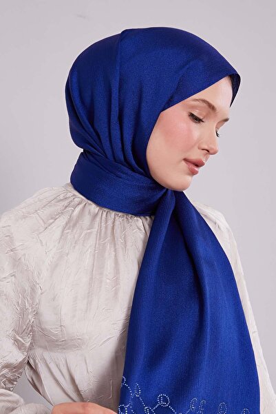 Levidor Blue Hexagon Pattern Diamond Shawl