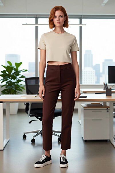 PayBuy Women's Cigarette Cut Stylish Evening Pants Functional Durable Quality Comfortable Aesthetic Sports