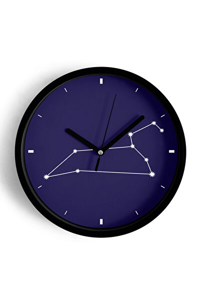 JHAAR ساعة حائط حديثة منقوشة من ستار كومبوزيشن - 30 سم - هيكل أسود مع زجاج أم...