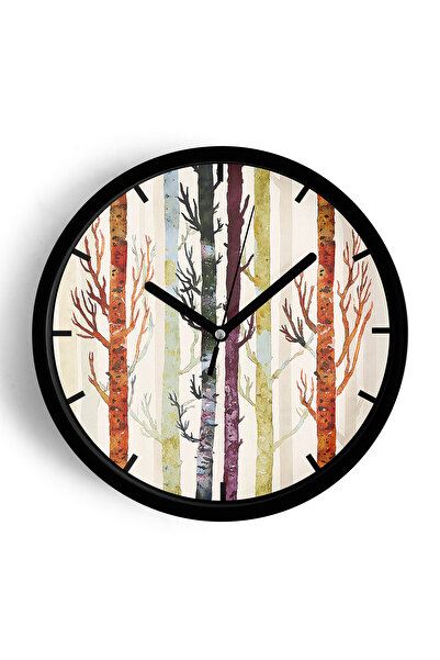 JHAAR Ceas de perete modern cu tematică peisaj natural abstract - 25 cm - Car...