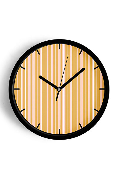JHAAR Ceas de perete cu design modern și dungi colorate - 25 cm - Carcasă nea...