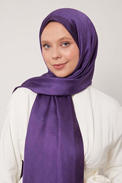 Levidor Purple Honeycomb Pattern Monogram Silk Shawl