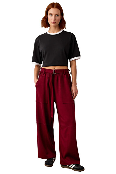 PayBuy Women's Wide-Leg Knitted Pants with Belt Functional Durable Quality Comfortable Aesthetic Stylish