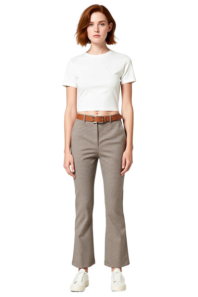 PayBuy Women's High Waist Plaid Pattern Flare Pants Functional Durable Quality Comfortable Sports