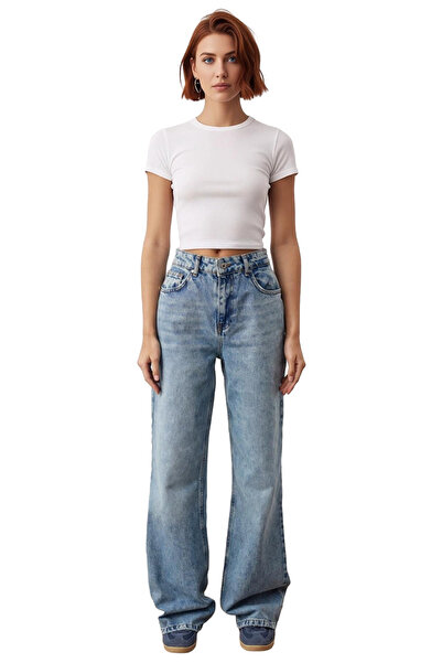 PayBuy Women's Open High Waist Wide Leg Denim Pants Functional Durable Quality Comfortable Stylish