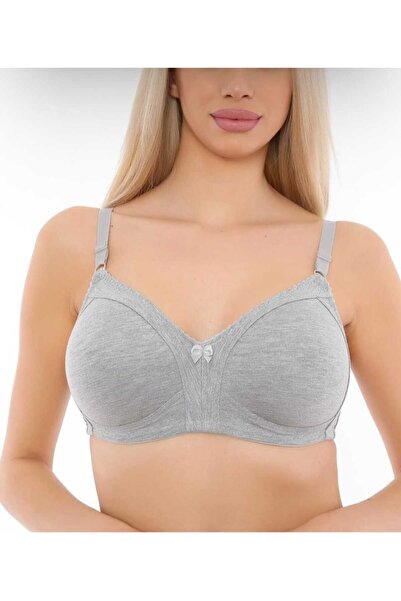 ESİLORA Women's Large Size Cotton D Cup Combed Combed Cotton Bra Daily Comfortable Underwear