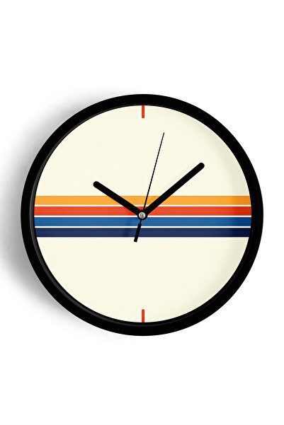 JHAAR Ceas de perete cu design modern - 25 cm - Carcasă neagră cu sticlă fron...