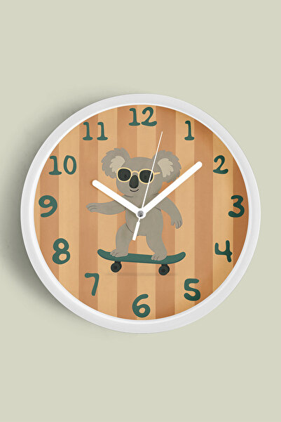 JHAAR Ceas de perete modern pentru camera copiilor cu koala drăguță care face...