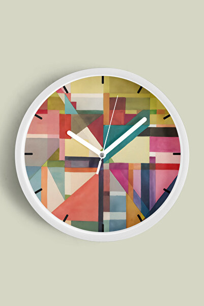 JHAAR Ceas de perete modern - 35cm - Carcasă albă cu sticlă frontală - Mecani...