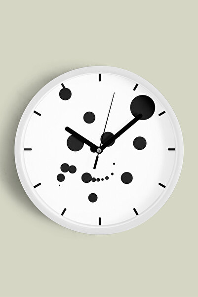 JHAAR Ceas de perete cu design modern - 42 cm - Carcasă albă cu sticlă fronta...