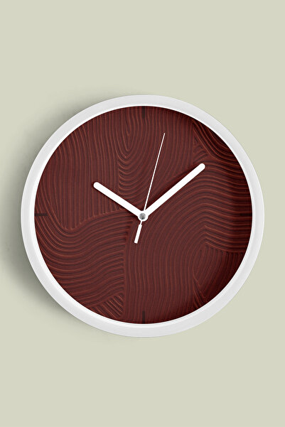 JHAAR Ceas de perete modern cu aspect de ipsos abstract - 30 cm - Carcasă alb...