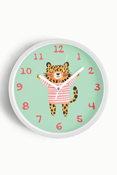 JHAAR Ceas de perete drăguț cu tigru pentru camera copiilor - 42 cm - Carcasă...